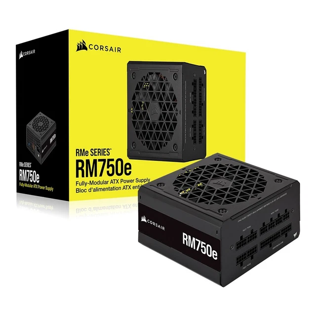CORSAIR RM750e | 750W Alimentation PC Modulaire 80 PLUS Gold ATX PSU PCIe 3x8pin