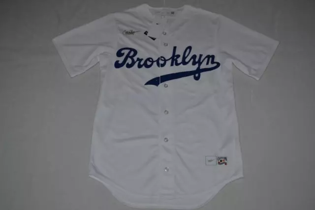 Men's Nike Jackie Robinson White Brooklyn Dodgers Home Cooperstown Jersey NEW