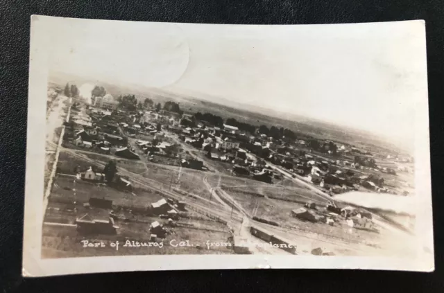Rppc Alturas Airplane View Modoc County Vintage Real Photo Vintage Postcard I36