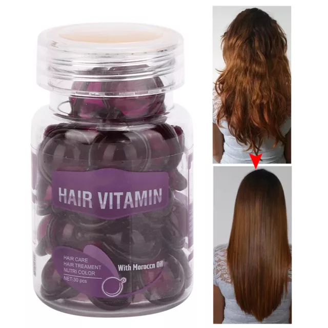 (Purple)Hair Care Vitamin Capsules Moisturizing Anti Frizz Hair Damage SLS