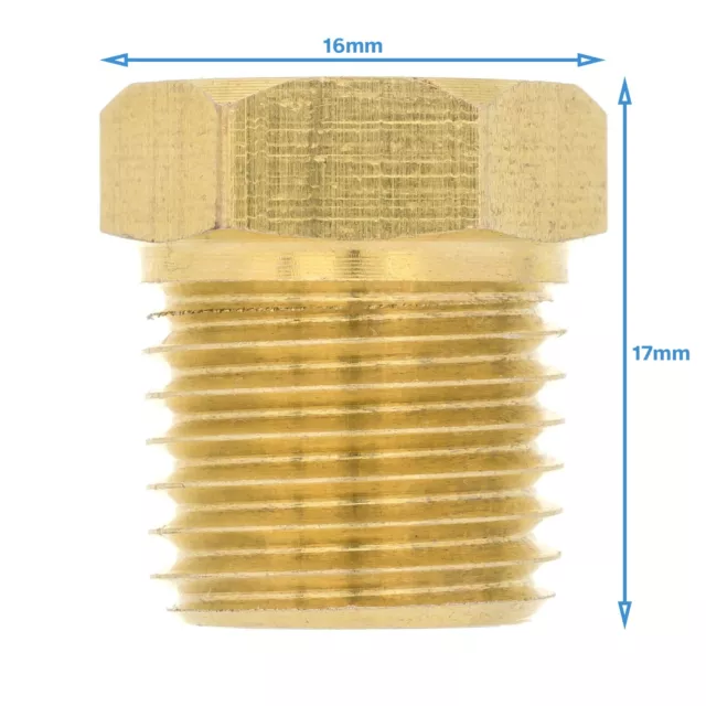 Brass 1/4" NPT Male To 1/8" NPT Female Pipe Reducer Threaded Adapter Fitting 2