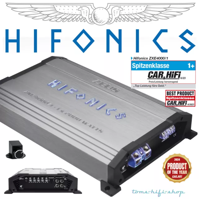 Hifonics Zeus ZXE4000/1 1-Kanal 2000 Watt RMS Verstärker Auto Endstufe digital