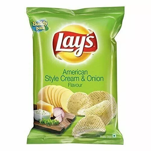 1 Pack x 154g Jumbo - Lays India's American Style Cream Onion Potato Chip Wafer