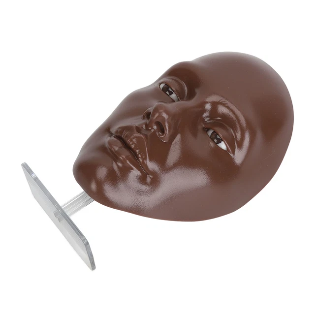 Black Makeup Practice Face Board 5D Silicone Mannequin Face For Eyes Makeup Zz1