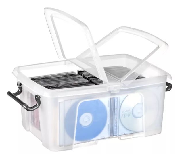 Strata Smart Box Box with Clip-On Folding Lid Carry Handles Clear 12 Liter