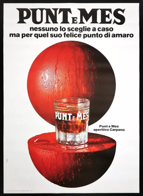 PUNT E MES manifesto poster Armando Testa Liquor Carpano Torino Vermut 1974 F7