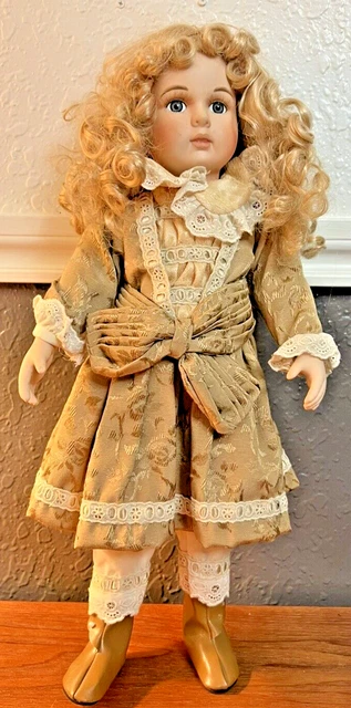 Porcelain  Doll Emerald Doll Collection 18 Inches Tall Blonde Hair