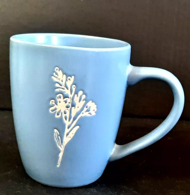 Woodland Cottage Collection Coffee Tea Mug Etched Stoneware Floral Design