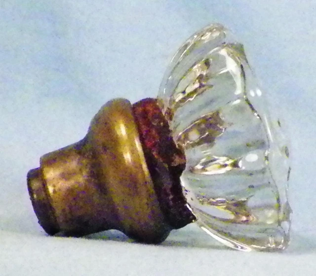 1 Antique Crystal Door Knob Star Flutes Victorian Architectural Salvage #6 2
