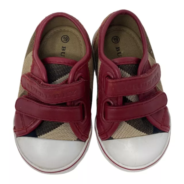 Burberry baby BOY GIRL sneakers shoes Red NOVA Check size 3.5 US 19 EU