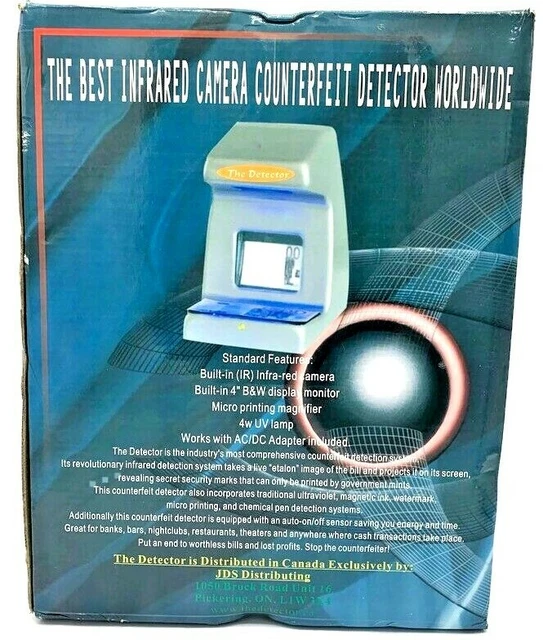 The Detector: Infrared Camera Counterfeit Money Detector W/ Adapter Open Box NEW