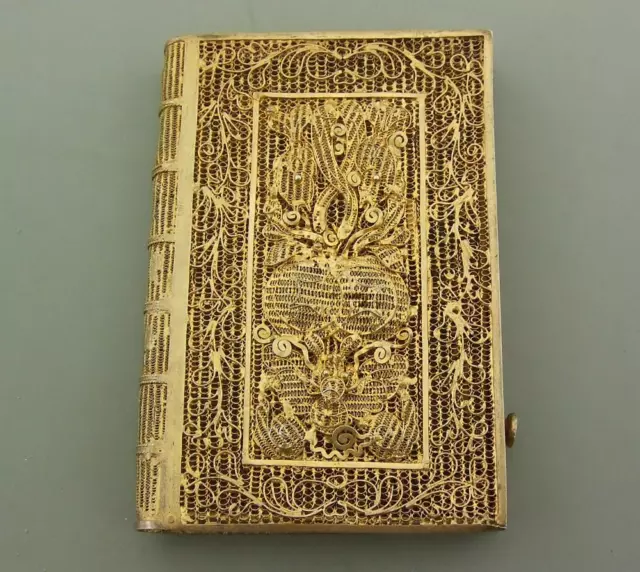 Antique Chinese Silver Gilt Filigree Card Case