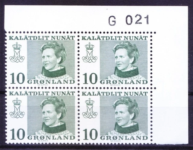 Greenland 1973 MNH corner Blk, Queen Margrethe II, Royal people