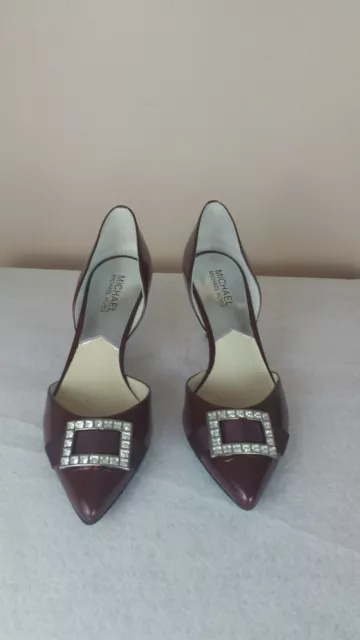 Pre owned  Michael Michael Kors Womans Pumps Pattened leather burgundy