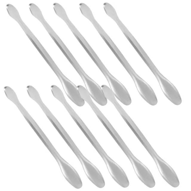 10pcs Stainless Steel Sampling Spoons for Lab and Cosmetic Use