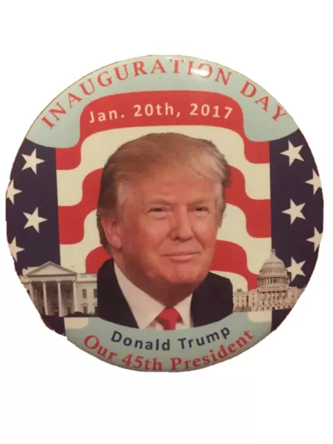 2017 President Donald Trump Inauguration Day 3" Button Pin Flag