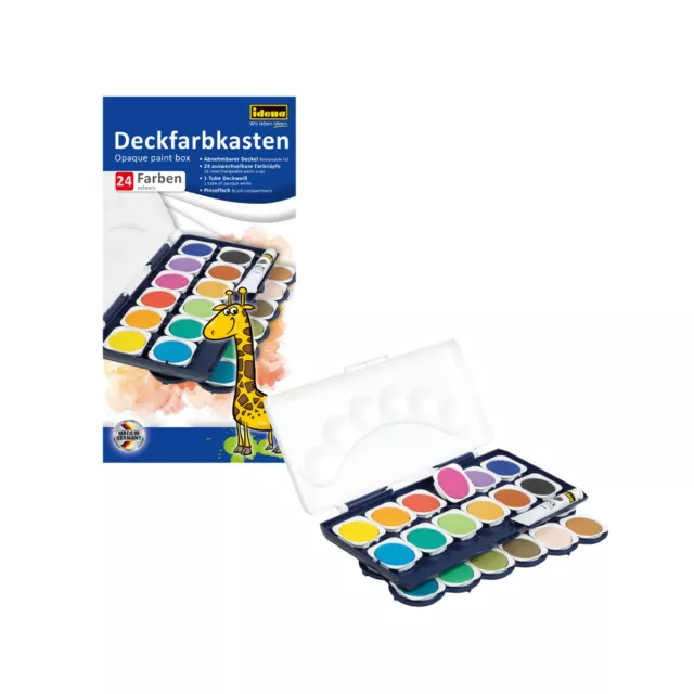 Deckfarbkasten 24er Malkasten Tuschkasten Wasserfarben Farbkasten