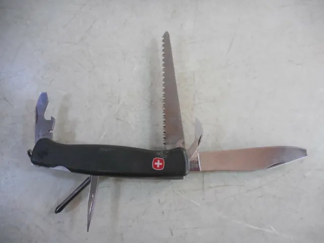 Wenger Delemont 6 Tool Locking Swiss Army Knife BROKEN TIP*