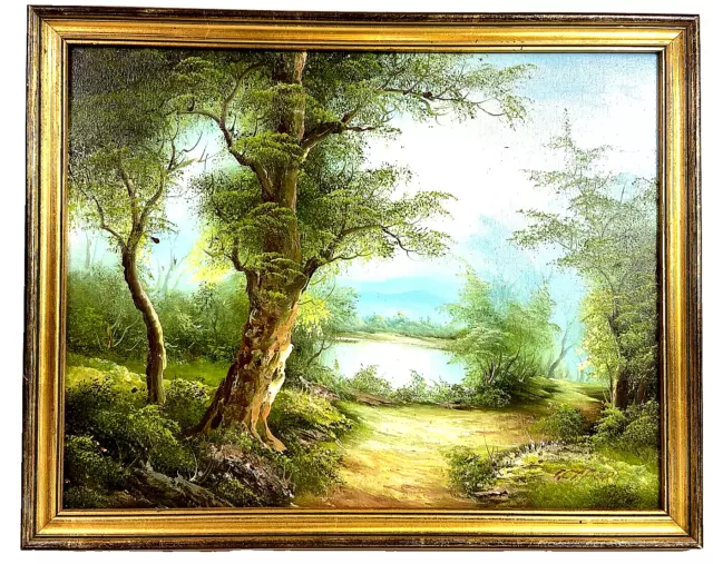 Irene Cafieri Woodland River Landscape SIGNED ORIGINAL Oil Painting -Framed-