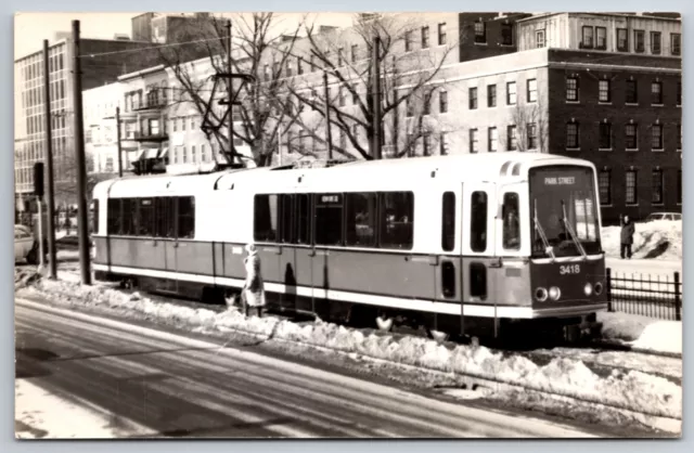 RPPC MBTA Streetcar Trolley 3418 Blandford Street Boston MA UNP Postcard F17