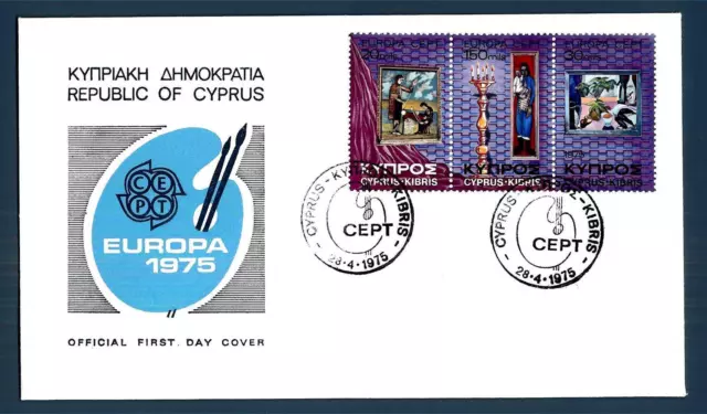 CYPRUS - CIPRO - 1975 - BUSTA - FDC - Europa. Dipinti