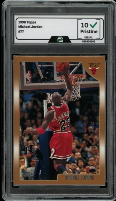 1998 Topps #77 Michael Jordan GRADED 10 GEM MINT HOF Chicago Bulls