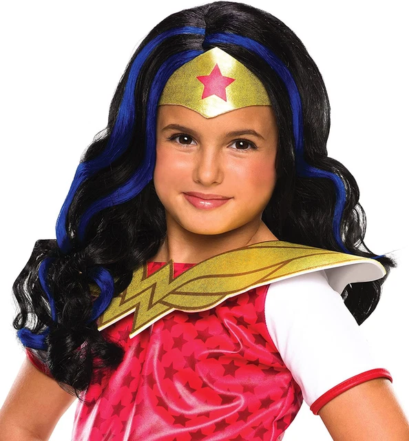 RUBIES COSTUME GIRLS DC Super Hero Wonder Woman Wig blue black child