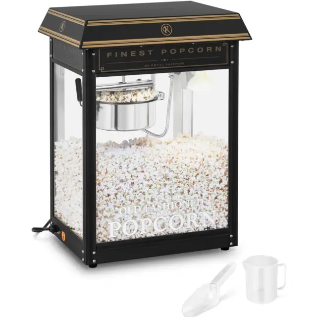 Retro Popcornmaschine Popcornmaker Popcornautomat 1600 W 5 kg/h golden & schwarz