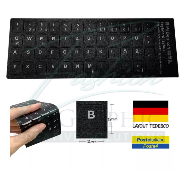 Adesivi lettere per tastiera tedesca deutsch per notebook portatili stickers