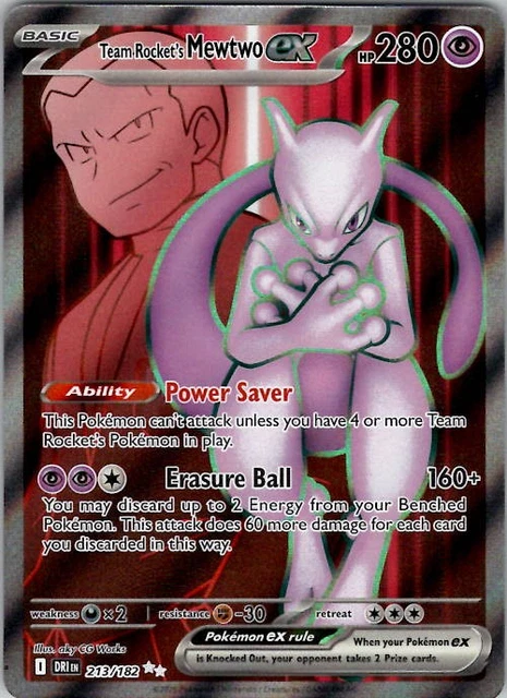 Mewtwo Destend Rivals TEAM ROCKET'S MEWTWO ex - SV10: Destined Rivals 213/182 Holo NM £22.52 ...
