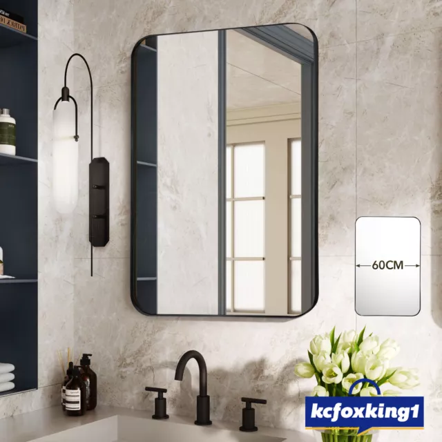 Rectangle Bathroom Wall Mirror Black Decor Beauty Vanity Framed Makeup Mirror