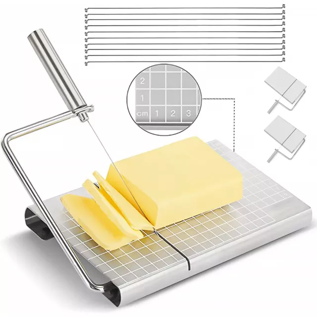 Stainless Steel Cheese Slicer Board Multifunctional Butter Cutter Meats Kitchen