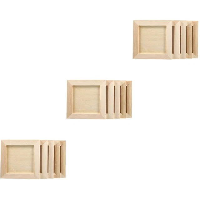 15 Pcs Wood Clay Picture Frame Child DIY Wooden Frames Craft