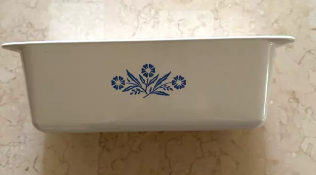 Vintage Corning Ware Blue Cornflower P-315-B ~ 9 x 5 x 3 Bread Loaf Pan w/ Lid
