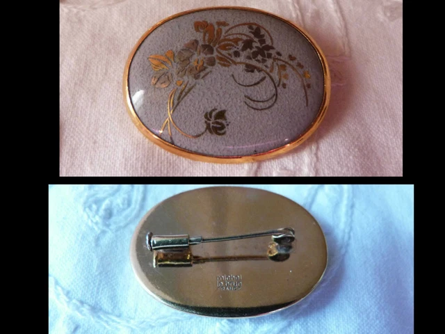 BROCHE VINTAGE AUTHENTIQUE Signée MICHEL LEBRUN FRANCE - Métal Doré - Unisexe - Occasion En Excellent état