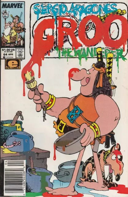 Groo The Wander #64  Newsstand   Sergio Aragones  Epic * Marvel  1990  Nice!!!