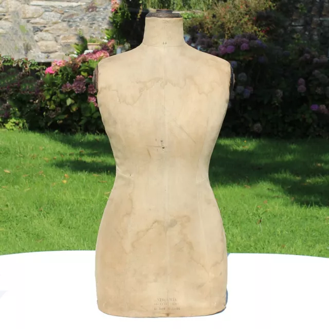 Ancien buste de mannequin publicitaire Stockman Au Bon Marché Couture taille 44