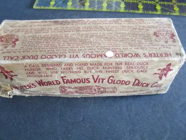 Vintage Herter's World Famous Vit Glodo Duck Call  BOX ONLY     C11