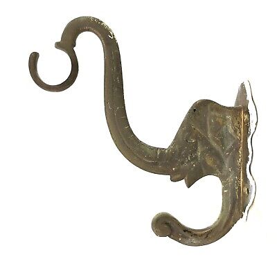 Vintage Brass ELEPHANT Wall Double Hook Coat Hanger - 4” X 4” - India