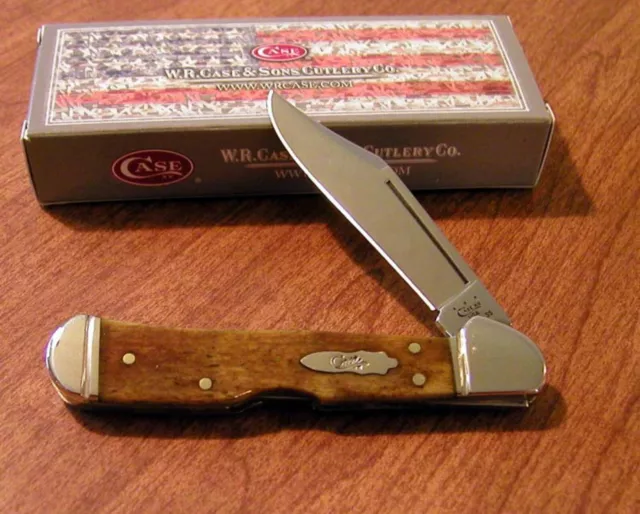 Case Xx 58186 Mini Copperlock Pocket Knife Smooth Antique Bone 61749L Ss