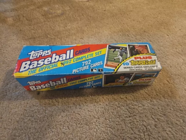1992 Topps Baseball Sealed Complete Factory Set 792 Cards + 10 Topps Gold