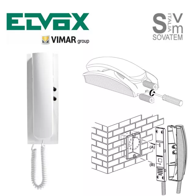 Interphone Mural Vimar Elvox 8870.1 Avec Avertisseur Sonore Deux Boutons Usine 5