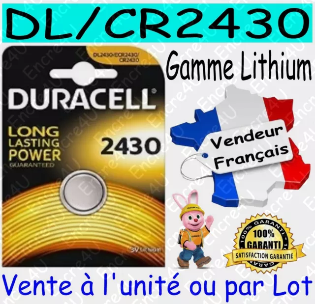 Piles boutons CR2430 DURACELL - Vente aussi : CR2032 CR2025 CR2016 CR1620 CR2450