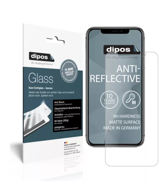 2x Schutzfolie für Apple iPhone 11 matt - Anti-Shock 9H Folie dipos Glass