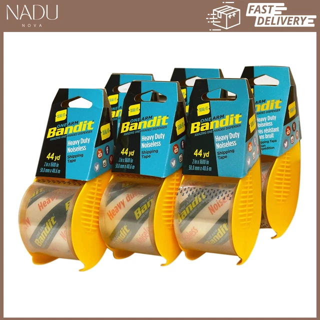 Seal-It Bandit Shipping Tape 6 Pack, 2 Inches x 1600 Inches, Total 9600 Inches,