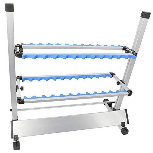 Aluminum Alloy 24 Fishing Rod Rack Fishing Rod Pole Holder Stand Storage Tool