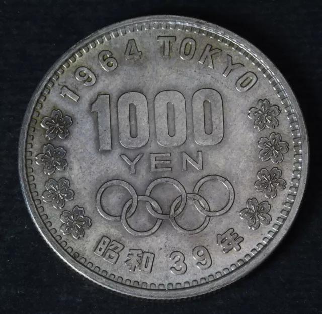 JAPAN 1000 Yen Yr.39 (1964) - Silver 0.925 - Olympic Games - aUNC - 1730