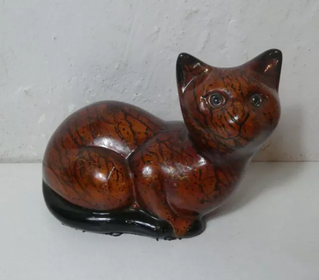 collection de 8 chats statuettes vintage bibelots céramique bois résine 3