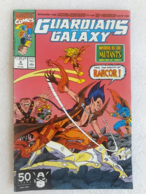 Guardians Of The Galaxy #9,Key Issue!1st Full Rancor!1991 Marvel Comics.VG+ Cdtn