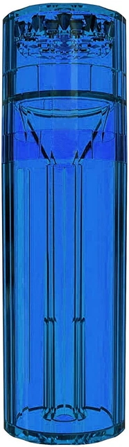 Portable Blue Herb Grinder Cone Loader - Magnetic Top, Transparent